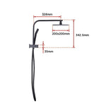 WELS 8’’ Rain Shower Head Set Square Dual Heads Faucet High Pressure With Mixer - Furniture > Bathroom > Shower Heads &