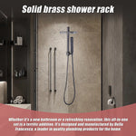 WELS 8’’ Rain Shower Head Set Square Dual Heads Faucet High Pressure Hand Held - Furniture > Bathroom > Shower Heads &