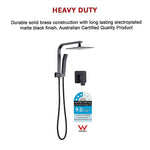 WELS 8’’ Rain Shower Head Set Square Dual Heads Faucet High Pressure With Mixer - Furniture > Bathroom > Shower Heads &