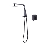 WELS 8’’ Rain Shower Head Set Square Dual Heads Faucet High Pressure With Mixer - Furniture > Bathroom > Shower Heads &