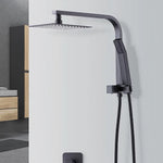WELS 8’’ Rain Shower Head Set Square Dual Heads Faucet High Pressure Hand Held - Furniture > Bathroom > Shower Heads &