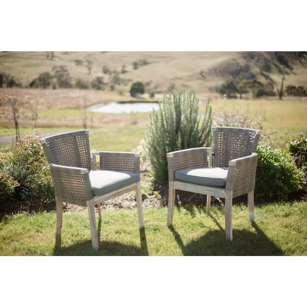 Whicker Highback chair twinset - white - Furniture > Outdoor