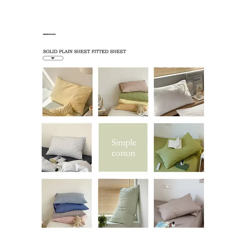 White 100% Cotton Pillowcase Set - Envelope Closure(without pillow core) - Home & Garden > Bedding > Pillowcases