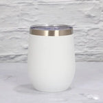 White 12oz Double-Wall Vacuum 304 Eggshell Cup – Mini Portable Insulated U-Shaped Cup Creative Small Beer Mug
