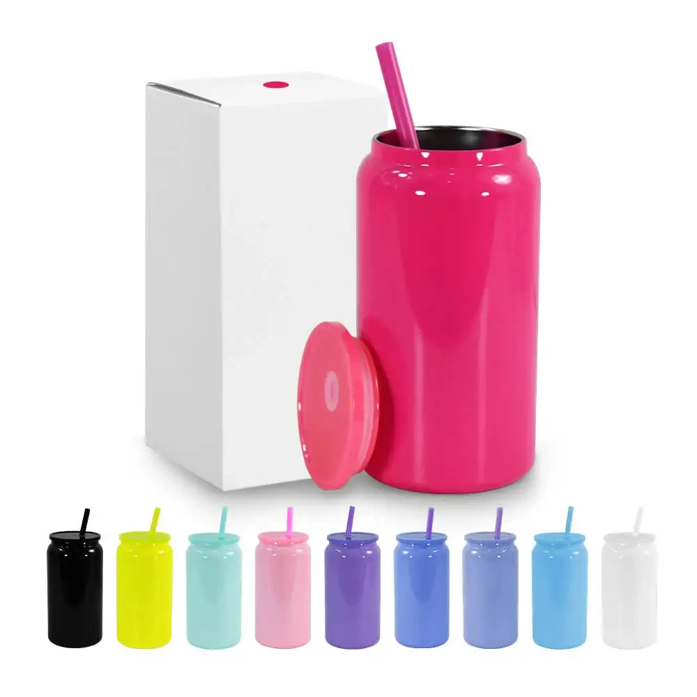 White 16oz 304 Stainless Steel Insulated Travel Mug - Portable Outdoor Coffee Cup Double-Wall Thermos for Hot & Cold
