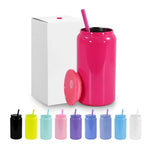 White 16oz 304 Stainless Steel Insulated Travel Mug - Portable Outdoor Coffee Cup Double-Wall Thermos for Hot & Cold
