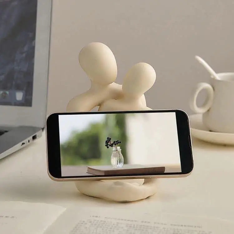 White Abstract Romantic Couple Candle Holder - Modern Decorative Ornament - Home & Garden > Decor > Candle Accessories