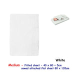 White Bassinet Fitted Sheet with a Flat Sheet Sewed Attached - Home & Garden > Bedding > Bed Sheets