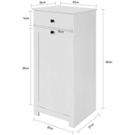 White Bathroom Cabinet with Laundry Basket and Drawer - Home & Garden > Storage