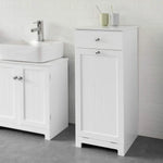 White Bathroom Cabinet with Laundry Basket and Drawer - Home & Garden > Storage