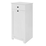 White Bathroom Cabinet with Laundry Basket and Drawer - Home & Garden > Storage