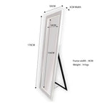 White Beaded Framed Mirror - Free Standing 50cm x 170cm - Home & Garden > Decor