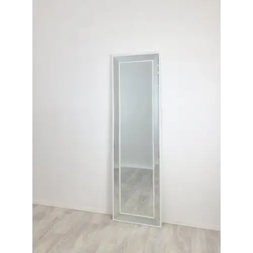 White Beaded Framed Mirror - Free Standing 50cm x 170cm - Home & Garden > Decor