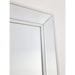White Beaded Framed Mirror - Free Standing 50cm x 170cm - Home & Garden > Decor