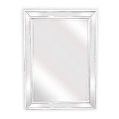 White Beaded Framed Mirror - Rectangle 80cm x 110cm - Home & Garden > Decor > Mirrors