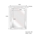 White Beaded Framed Mirror - Rectangle 80cm x 110cm - Home & Garden > Decor > Mirrors