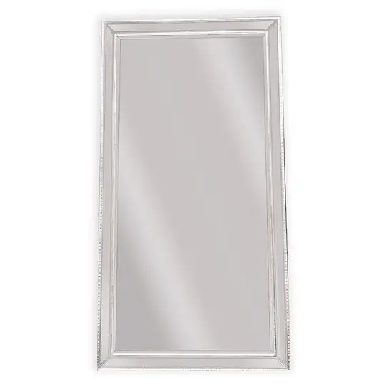 White Beaded Framed Mirror - X Large 190cm x 100cm - Home & Garden > Decor