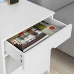 White Bedside Table with 2 Drawers - Furniture > Bedroom > Bedside Tables