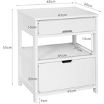 White Bedside Table with 2 Drawers - Furniture > Bedroom > Bedside Tables