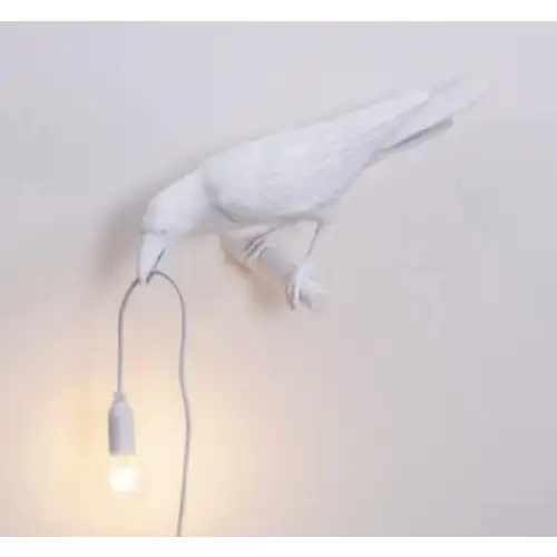 White Bird Right Wall Lamp Nordic Resin Bird Wall Lamp - Creative Animal Bedside Decorative USB Night Light Stylish