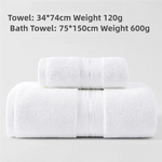 White Cotton Towel Set(Towel + Bath Towel) - Quick Dry Extra Thick & Absorbent Perfect for Bath & Beach - Home & Garden