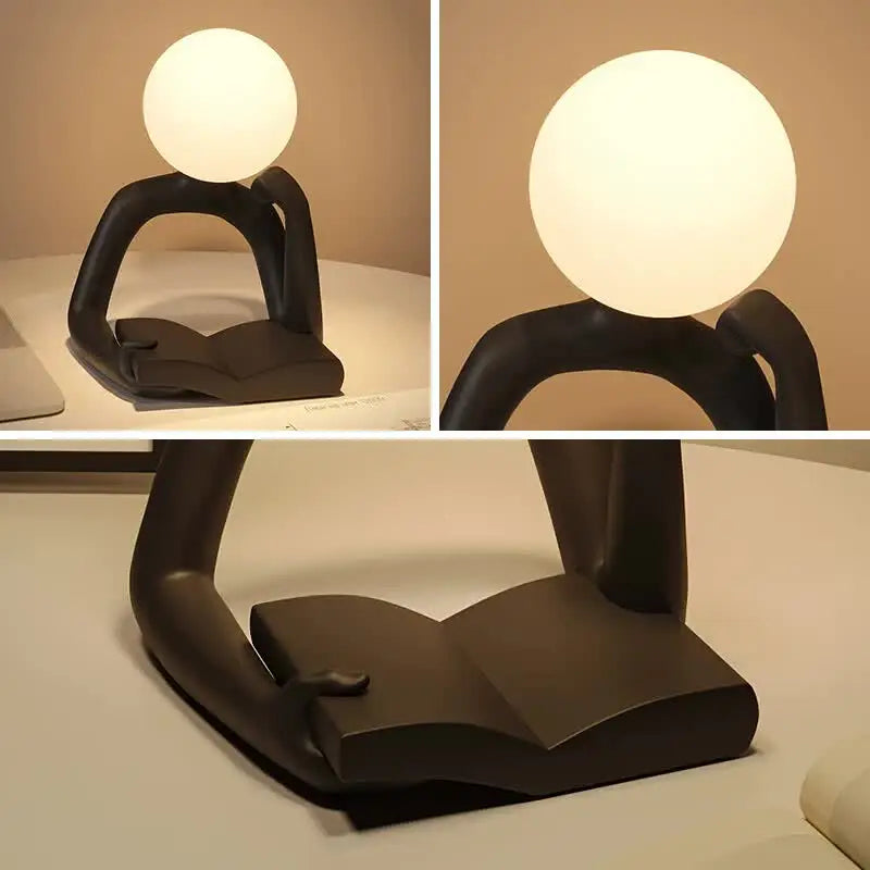 White Creative Book Reader Desk Lamp - USB Powered Modern Resin Design - Home & Garden > Lighting > Table Lamps