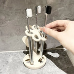 White Creative Ceramic Toothbrush Holder – Makeup Brush & Eyebrow Pencil Organizer for Bathroom Stylish and Practical