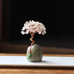 White Crystal Natural Crystal Wealth Tree - 12cm Feng Shui Decor Elegant Office Desk Ornament - Home & Garden > Decor >