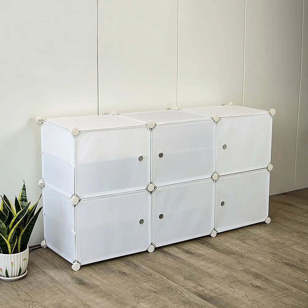 White Cube DIY Shoe Cabinet Rack Storage Portable Stackable Organiser Stand - Furniture > Office