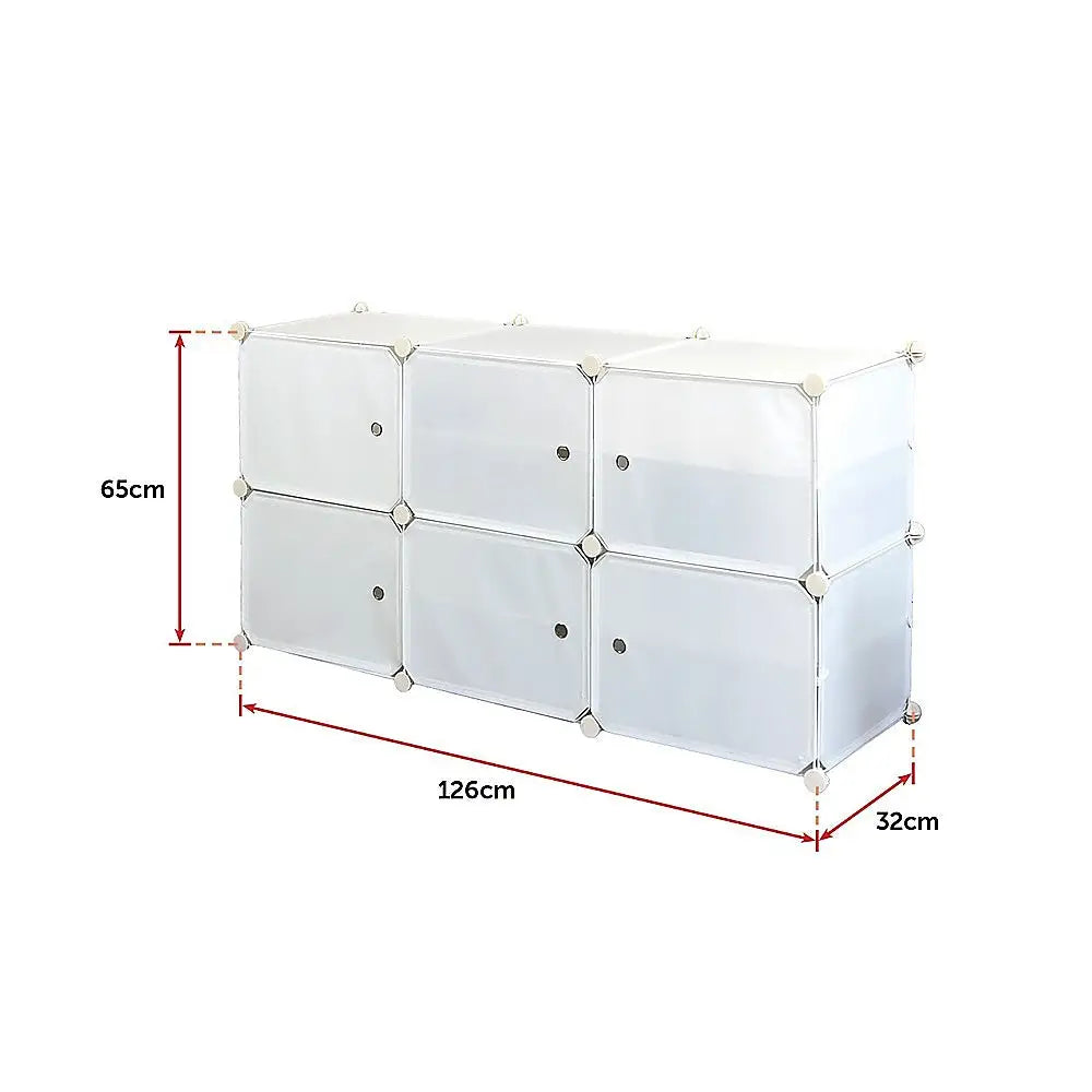 White Cube DIY Shoe Cabinet Rack Storage Portable Stackable Organiser Stand - Furniture > Office