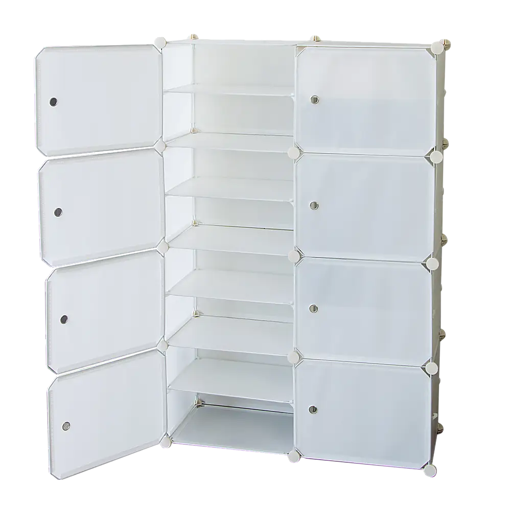 White Cube DIY Shoe Cabinet Rack Storage Portable Stackable Organiser Stand - Furniture > Office