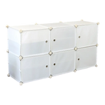 White Cube DIY Shoe Cabinet Rack Storage Portable Stackable Organiser Stand - Furniture > Office