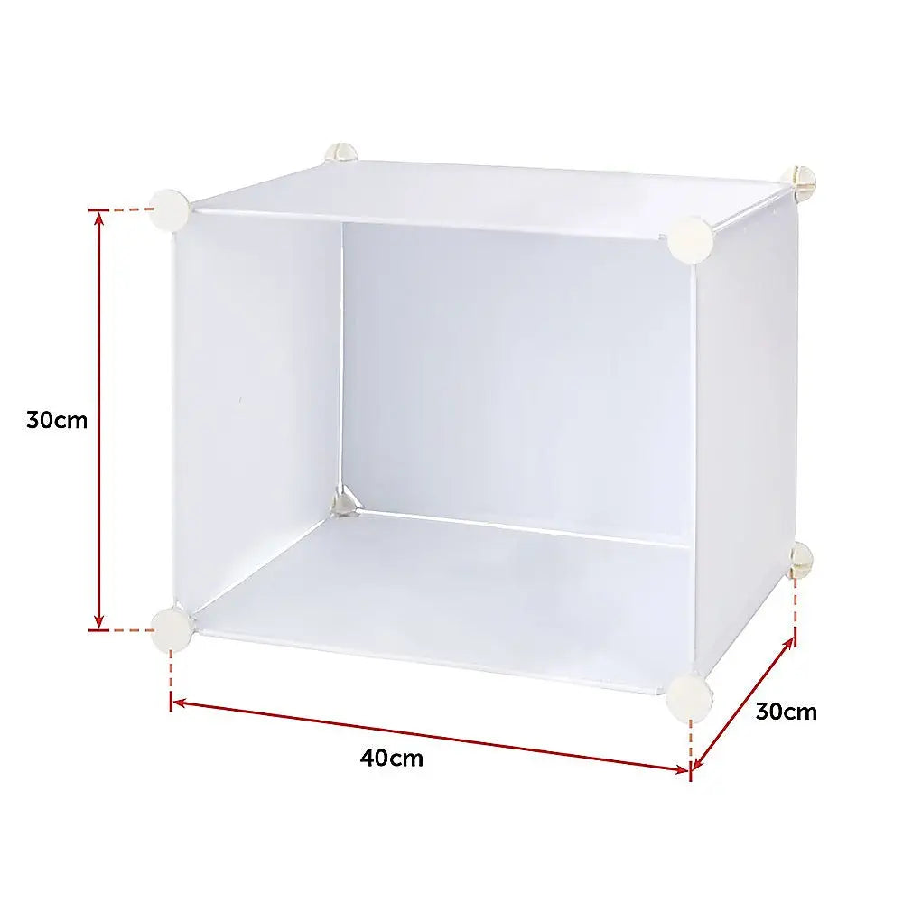 White Cube DIY Shoe Cabinet Rack Storage Portable Stackable Organiser Stand - Furniture > Office