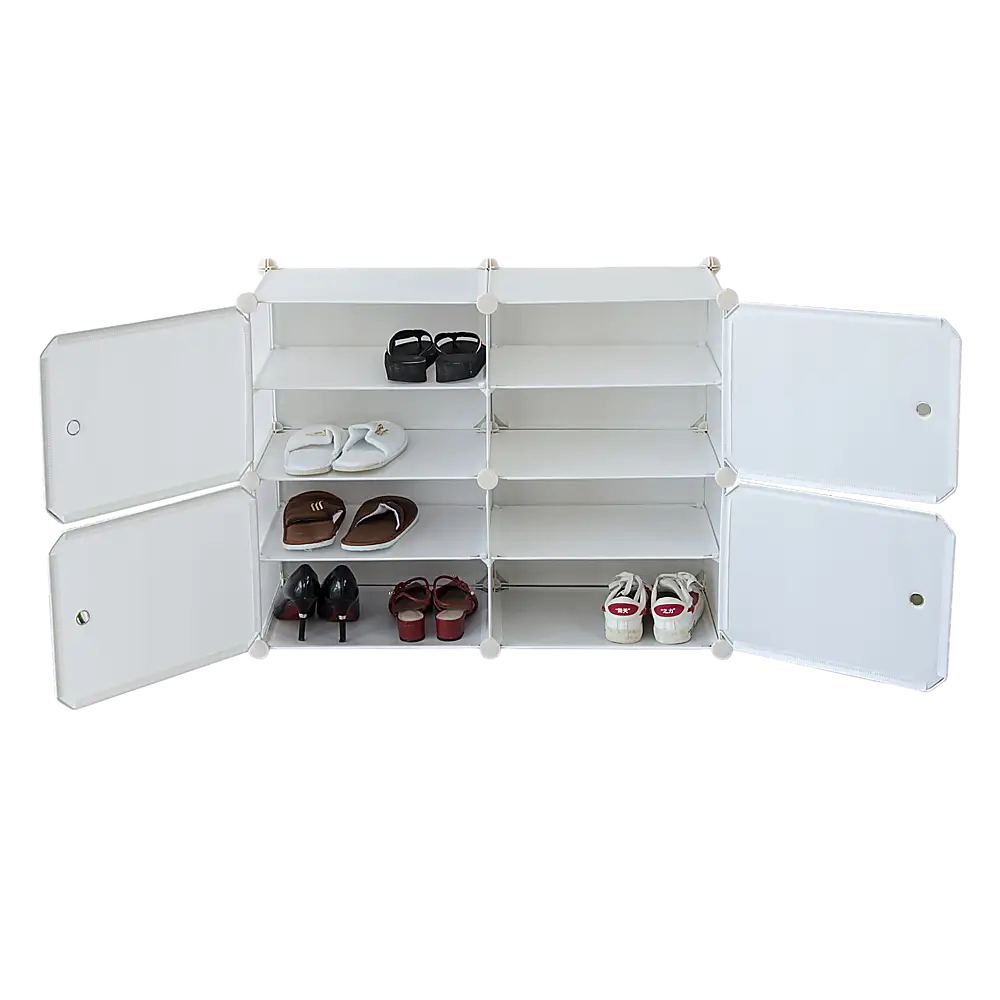 White Cube DIY Shoe Cabinet Rack Storage Portable Stackable Organiser Stand - Furniture > Office
