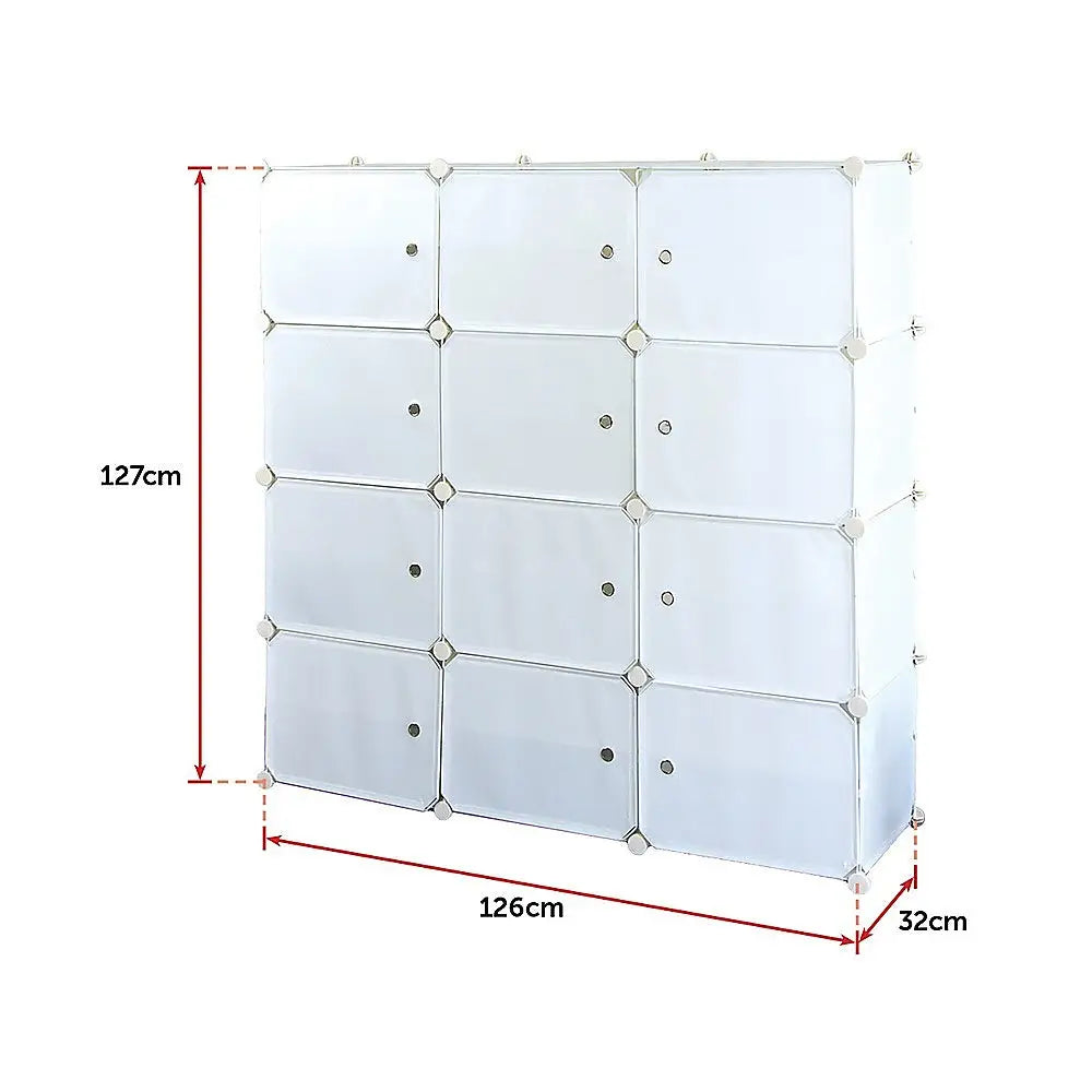 White Cube DIY Shoe Cabinet Rack Storage Portable Stackable Organiser Stand - Furniture > Office