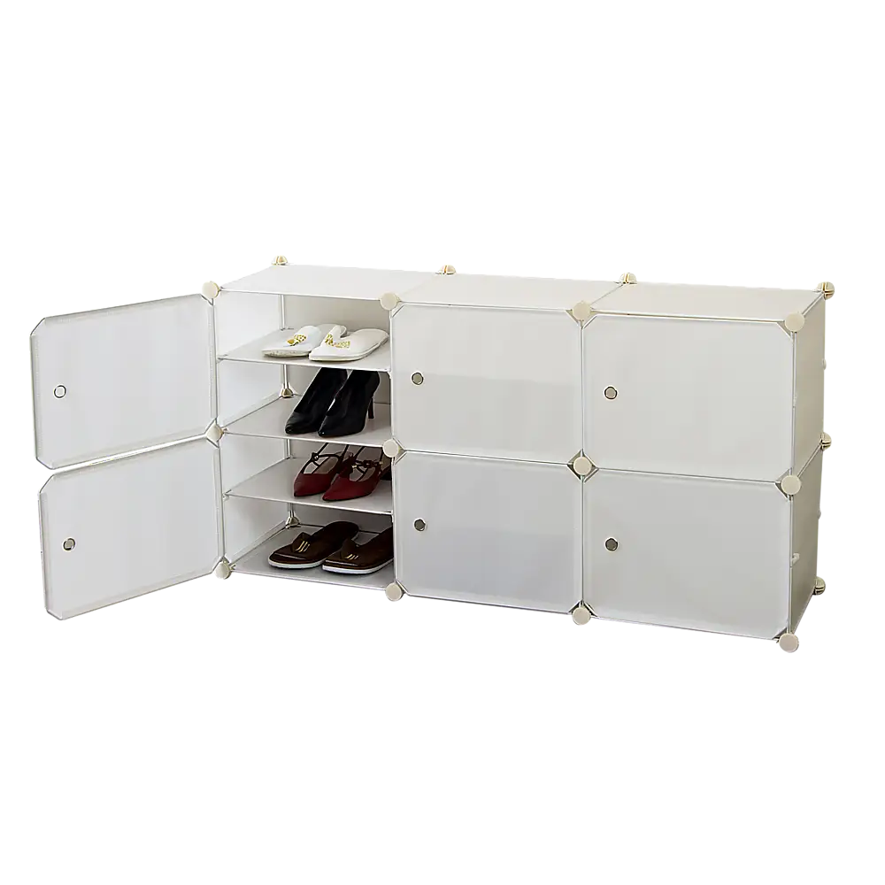 White Cube DIY Shoe Cabinet Rack Storage Portable Stackable Organiser Stand - Furniture > Office