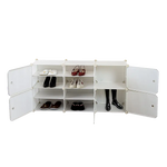 White Cube DIY Shoe Cabinet Rack Storage Portable Stackable Organiser Stand - Furniture > Office