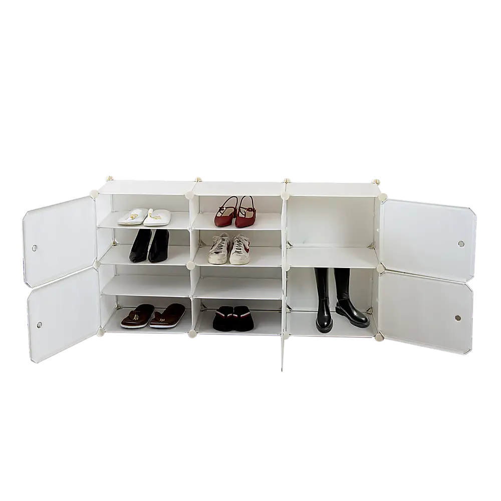 White Cube DIY Shoe Cabinet Rack Storage Portable Stackable Organiser Stand - Furniture > Office
