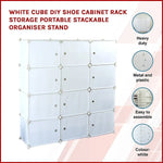 White Cube DIY Shoe Cabinet Rack Storage Portable Stackable Organiser Stand - Furniture > Office