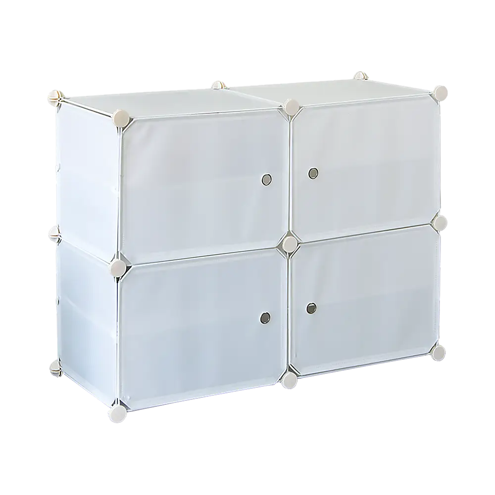 White Cube DIY Shoe Cabinet Rack Storage Portable Stackable Organiser Stand - Furniture > Office