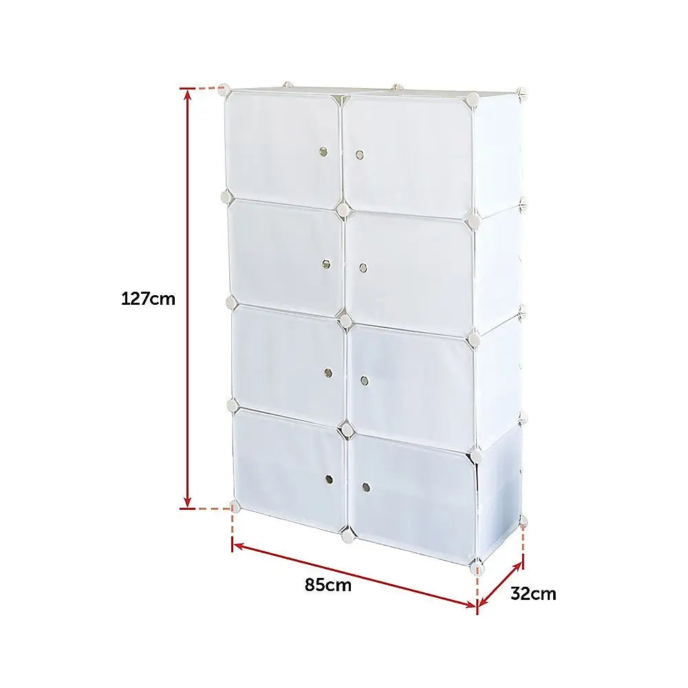 White Cube DIY Shoe Cabinet Rack Storage Portable Stackable Organiser Stand - Furniture > Office
