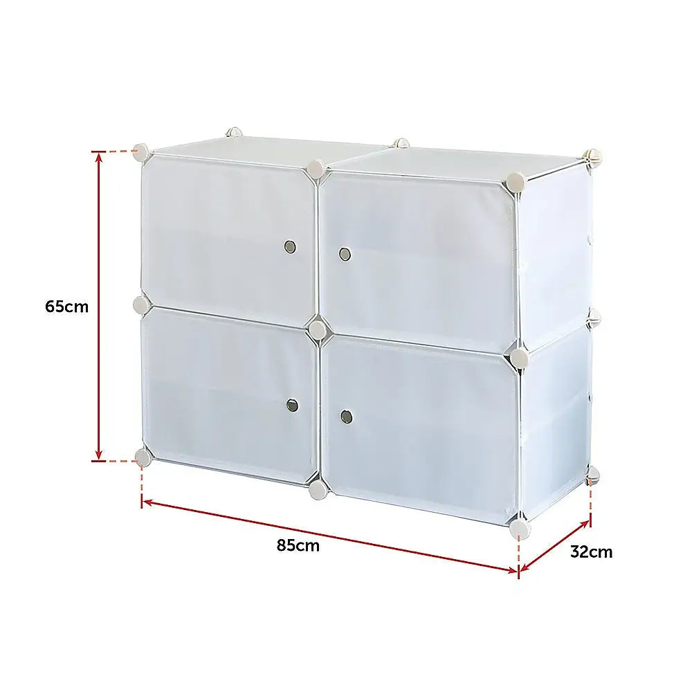 White Cube DIY Shoe Cabinet Rack Storage Portable Stackable Organiser Stand - Furniture > Office