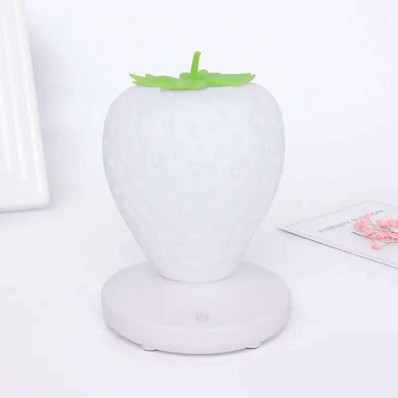 White Cute Silicone Strawberry Night Light - USB Rechargeable Touch Control - Home & Garden > Lighting > Night Lights &