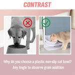 White Double Cat Bowl Pet Bowls Stand Dog Elevated Feeder Food Water Raised Lifted - Pet Care > Dog Supplies > Dog