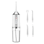 White Electric Portable Water Flosser - Smart 4-Head Oral Irrigation Teeth Cleaner Pulse Cleaning for Home Use - Home &