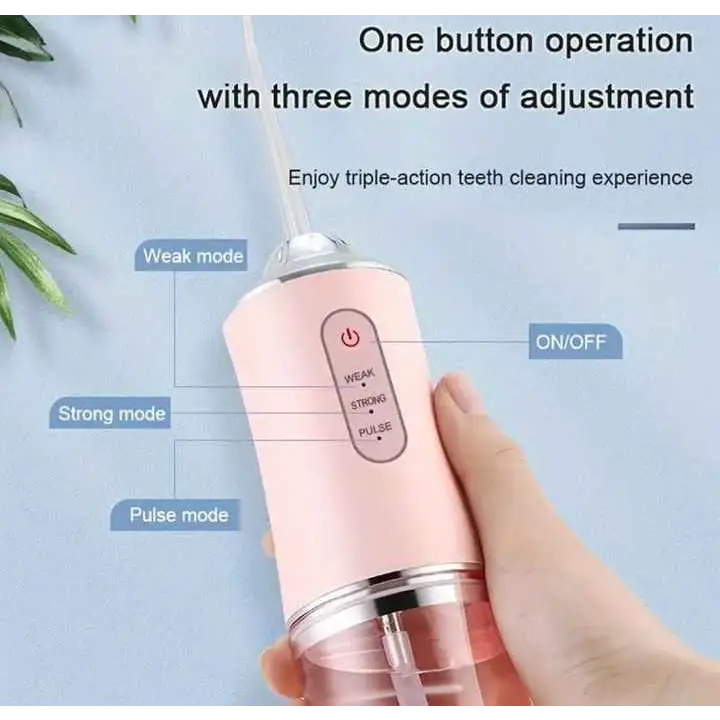 White Electric Portable Water Flosser - Smart 4-Head Oral Irrigation Teeth Cleaner Pulse Cleaning for Home Use - Home &