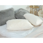 White Faux Fur Pillowcase Set - Crystal Velvet Plush Throw Pillow Covers Bedding Accent (50x70cm Pair) - Home & Garden