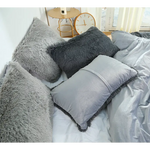 White Faux Fur Pillowcase Set - Crystal Velvet Plush Throw Pillow Covers Bedding Accent (50x70cm Pair) - Home & Garden