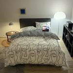 White graffiti Duvet Cover - 3 Piece Bedding Set (with Corner Ties)Quilt cover 230cm x 265cm pillowcase 51 x 92cm