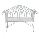 White Lavinia Iron Outdoor Bench - Furniture > Outdoor
